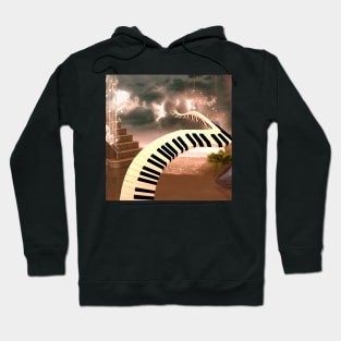 Wonderful curved piano on the beach Hoodie
